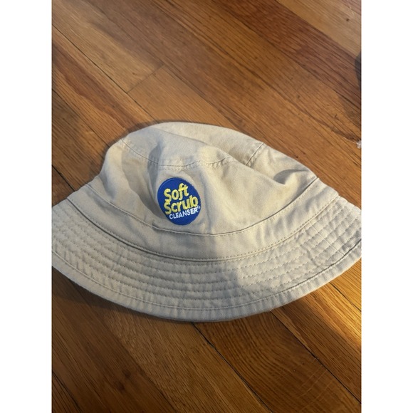 Vintage Tan Soft Scrub Cleanser Bucket Hat Unisex Adult Sz L‎ Promo Embroidered